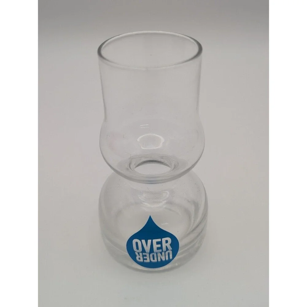 Vintage Over Under Double Shot Glass 3.5” Tall Bar Hurricane Mixing Shooter